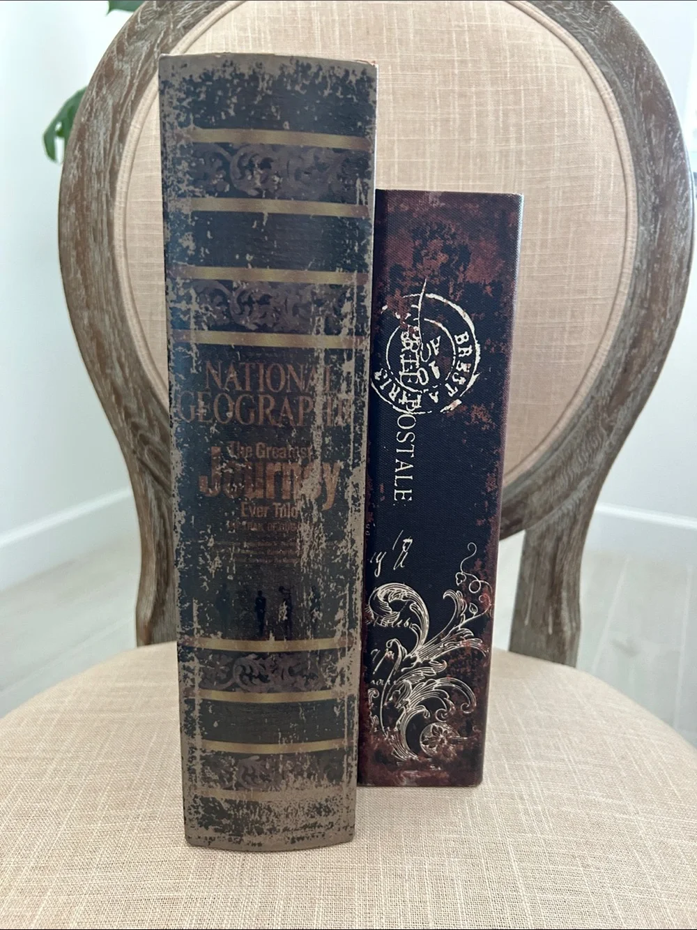 Vintage Crown Decorative Coffee Table Book Box - Black and Brown
